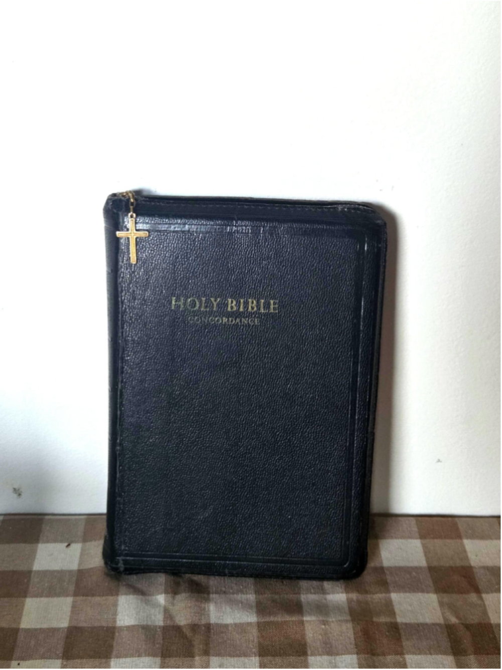Vintage King James Bible KJV Zippered Leather Concordance 1950s